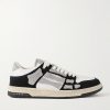 Skel-Top Suede-Trimmed Crystal-Embellished Leather Sneakers Skel-Top Suede-Trimmed Crystal-Embellished Leather Sneakers