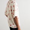 Dice Convertible-Collar Printed Satin Shirt - BK Dice Convertible-Collar Printed Satin Shirt - BK