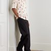 Dice Convertible-Collar Printed Satin Shirt - OU Dice Convertible-Collar Printed Satin Shirt - OU