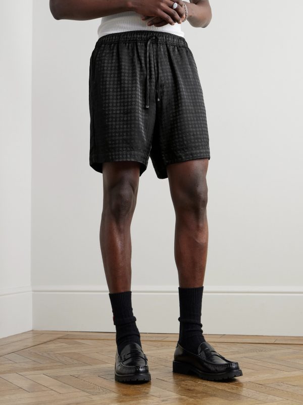 Straight-Leg Jacquard Drawstring Shorts - FR Straight-Leg Jacquard Drawstring Shorts - FR