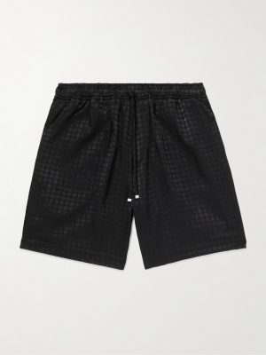 Straight-Leg Jacquard Drawstring Shorts