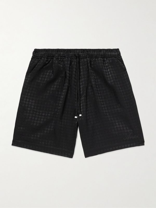 Straight-Leg Jacquard Drawstring Shorts Straight-Leg Jacquard Drawstring Shorts