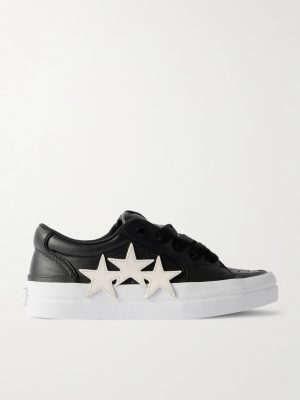 Sunset Skate Low Appliquéd Leather Sneakers