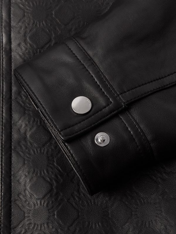 Logo-Debossed Leather Jacket - E1 Logo-Debossed Leather Jacket - E1