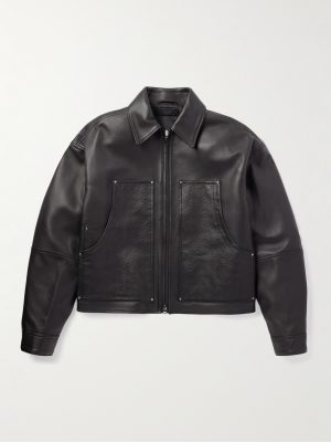 Logo-Debossed Leather Jacket Logo-Debossed Leather Jacket