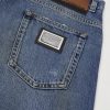 Straight-Leg Logo-Appliquéd Distressed Jeans - CU Straight-Leg Logo-Appliquéd Distressed Jeans - CU