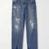 Straight-Leg Logo-Appliquéd Distressed Jeans Straight-Leg Logo-Appliquéd Distressed Jeans