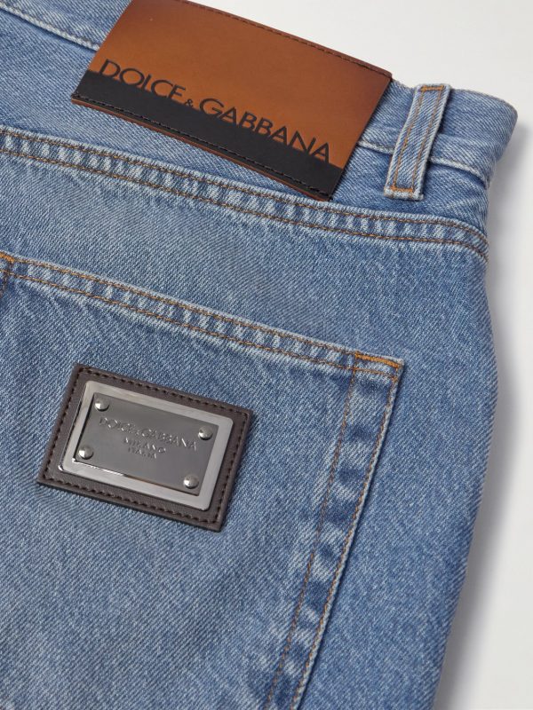 Straight-Leg Logo-Appliquéd Jeans - CU Straight-Leg Logo-Appliquéd Jeans - CU