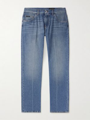 Straight-Leg Logo-Appliquéd Jeans