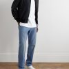 Straight-Leg Logo-Appliquéd Jeans - OU Straight-Leg Logo-Appliquéd Jeans - OU