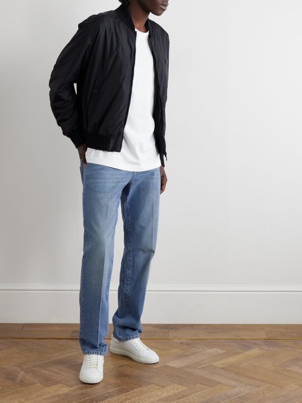 Straight-Leg Logo-Appliquéd Jeans - OU Straight-Leg Logo-Appliquéd Jeans - OU