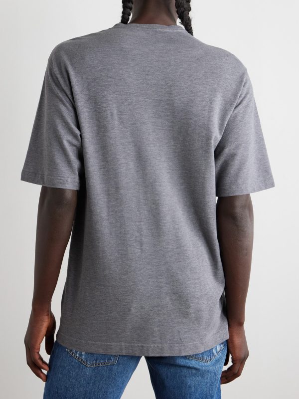 Logo-Appliquéd Cotton-Piqué T-Shirt - BK