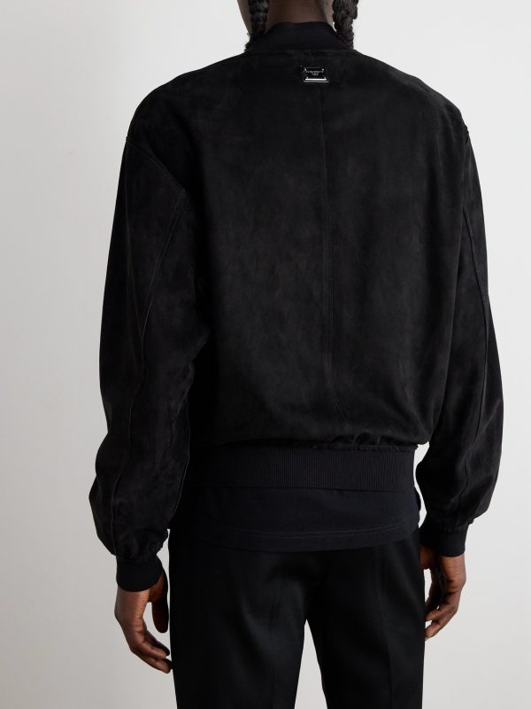 Suede Bomber Jacket - BK Suede Bomber Jacket - BK