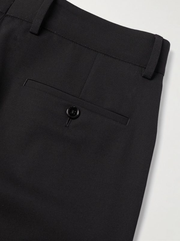 Tapered Pleated Virgin Wool-Blend Gabardine Trousers - CU Tapered Pleated Virgin Wool-Blend Gabardine Trousers - CU