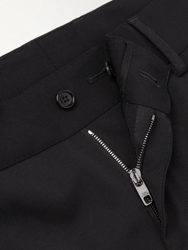 Tapered Pleated Virgin Wool-Blend Gabardine Trousers - E1 Tapered Pleated Virgin Wool-Blend Gabardine Trousers - E1