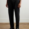 Tapered Pleated Virgin Wool-Blend Gabardine Trousers - FR Tapered Pleated Virgin Wool-Blend Gabardine Trousers - FR