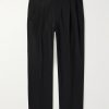 Tapered Pleated Virgin Wool-Blend Gabardine Trousers Tapered Pleated Virgin Wool-Blend Gabardine Trousers