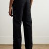 Straight-Leg Logo-Appliquéd Paneled Cotton-Blend Gabardine Trousers - BK Straight-Leg Logo-Appliquéd Paneled Cotton-Blend Gabardine Trousers - BK