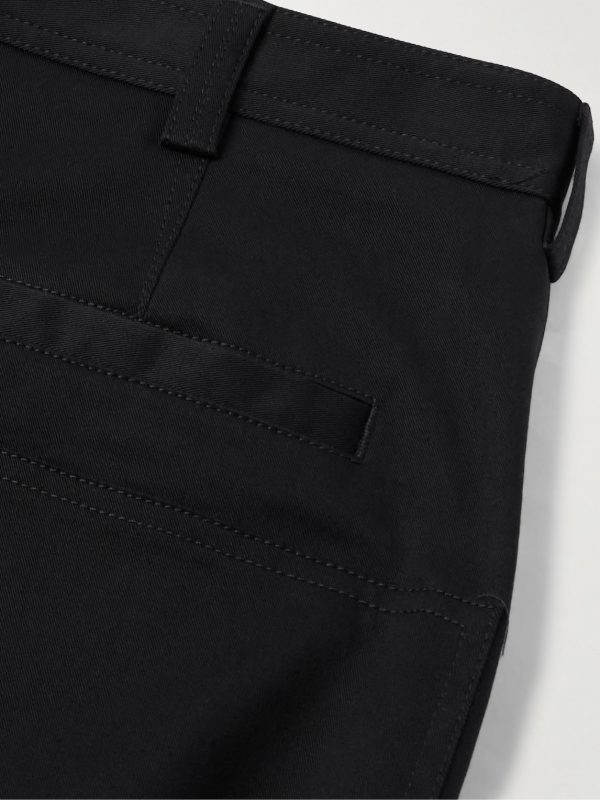 Straight-Leg Logo-Appliquéd Paneled Cotton-Blend Gabardine Trousers - CU Straight-Leg Logo-Appliquéd Paneled Cotton-Blend Gabardine Trousers - CU