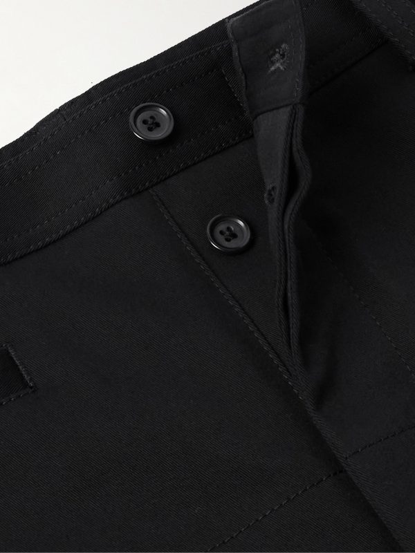 Straight-Leg Logo-Appliquéd Paneled Cotton-Blend Gabardine Trousers - E1 Straight-Leg Logo-Appliquéd Paneled Cotton-Blend Gabardine Trousers - E1