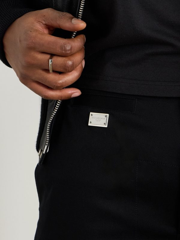 Straight-Leg Logo-Appliquéd Paneled Cotton-Blend Gabardine Trousers - E2 Straight-Leg Logo-Appliquéd Paneled Cotton-Blend Gabardine Trousers - E2