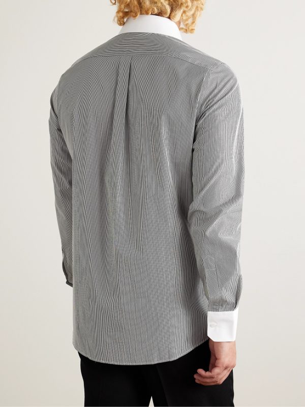 Martini Slim-Fit Striped Cotton-Poplin Shirt - BK Martini Slim-Fit Striped Cotton-Poplin Shirt - BK
