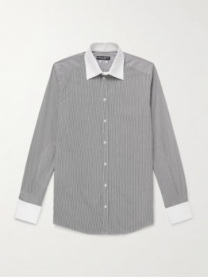 Martini Slim-Fit Striped Cotton-Poplin Shirt