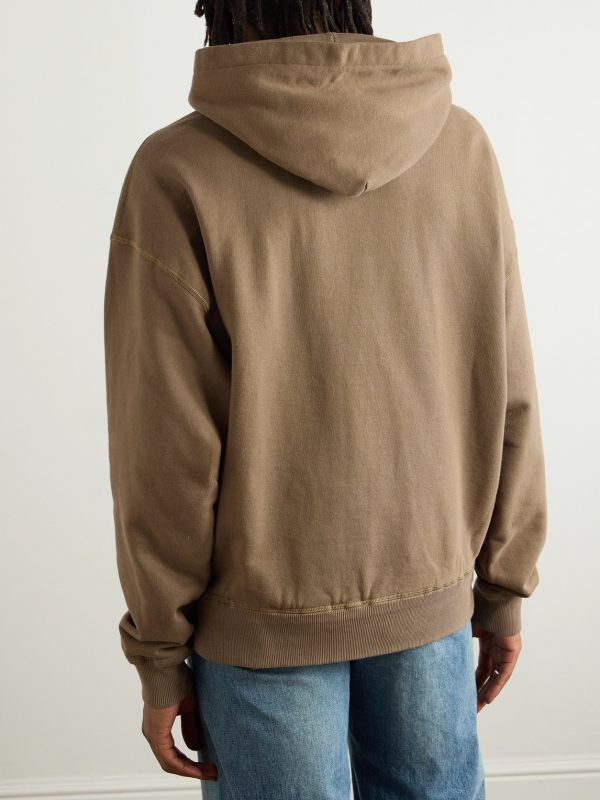 Logo-Embossed Cotton-Jersey Hoodie - BK Logo-Embossed Cotton-Jersey Hoodie - BK