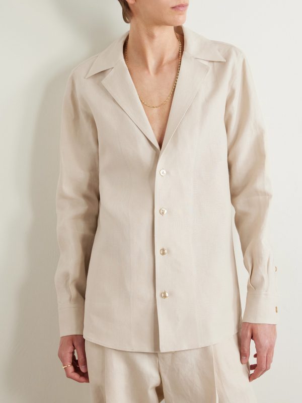 Camp-Collar Linen Shirt - FR Camp-Collar Linen Shirt - FR