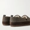 Shearling-Lined Suede-Trimmed Wool Loafers - BK