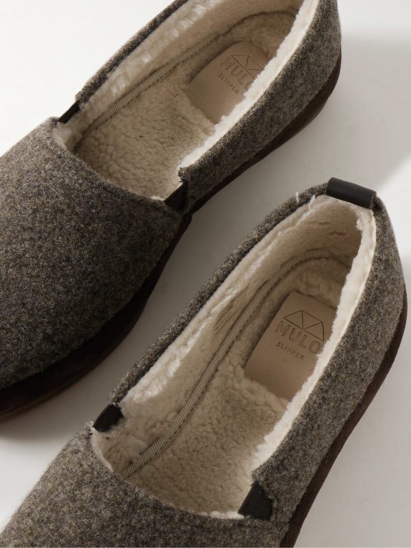 Shearling-Lined Suede-Trimmed Wool Loafers - CU