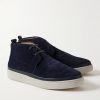 Leather-Trimmed Waxed-Suede Chukka Boots - FR Leather-Trimmed Waxed-Suede Chukka Boots - FR