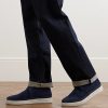 Leather-Trimmed Waxed-Suede Chukka Boots - OU Leather-Trimmed Waxed-Suede Chukka Boots - OU