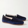 Shearling-Lined Suede-Trimmed Cotton-Corduroy Loafers - FR Shearling-Lined Suede-Trimmed Cotton-Corduroy Loafers - FR