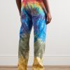 Marley Straight-Leg Distressed Tie-Dyed Jeans - BK