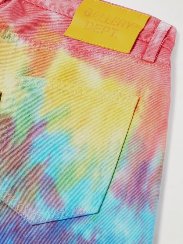 Marley Straight-Leg Distressed Tie-Dyed Jeans - CU