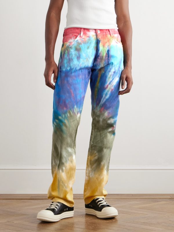 Marley Straight-Leg Distressed Tie-Dyed Jeans - FR