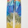 Marley Straight-Leg Distressed Tie-Dyed Jeans