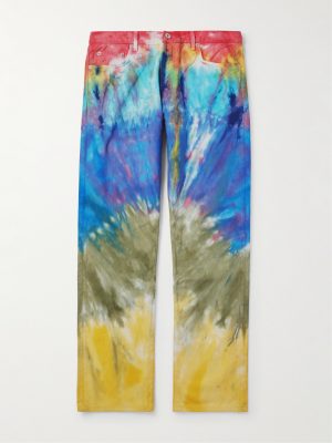 Marley Straight-Leg Distressed Tie-Dyed Jeans