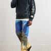 Marley Straight-Leg Distressed Tie-Dyed Jeans - OU