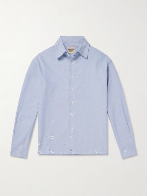 Starr Distressed Paint-Splattered Cotton Oxford Shirt Starr Distressed Paint-Splattered Cotton Oxford Shirt