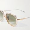 Commander Aviator-Style Brushed Two-Tone Beta Titanium Sunglasses - CU Commander Aviator-Style Brushed Two-Tone Beta Titanium Sunglasses - CU