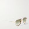 Commander Aviator-Style Brushed Two-Tone Beta Titanium Sunglasses - FR Commander Aviator-Style Brushed Two-Tone Beta Titanium Sunglasses - FR