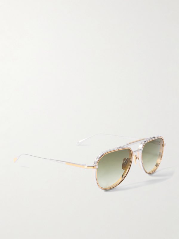 Commander Aviator-Style Brushed Two-Tone Beta Titanium Sunglasses - FR Commander Aviator-Style Brushed Two-Tone Beta Titanium Sunglasses - FR