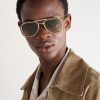 Commander Aviator-Style Brushed Two-Tone Beta Titanium Sunglasses - OU Commander Aviator-Style Brushed Two-Tone Beta Titanium Sunglasses - OU
