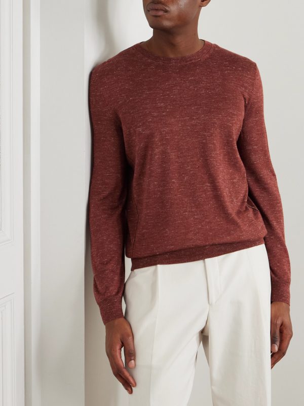 Mulberry Silk, Cashmere and Linen-Blend Sweater - FR Mulberry Silk, Cashmere and Linen-Blend Sweater - FR