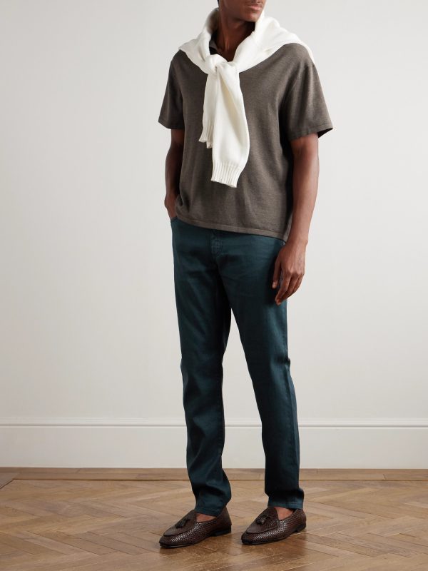 Roccia Slim-Fit Straight-Leg Garment-Dyed Linen-Blend Trousers - OU Roccia Slim-Fit Straight-Leg Garment-Dyed Linen-Blend Trousers - OU