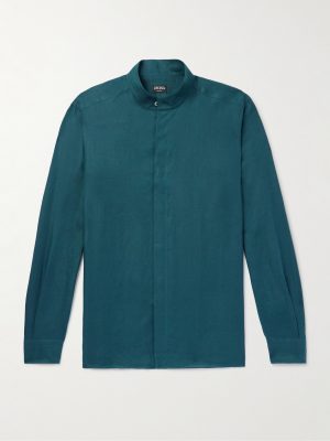 Grandad-Collar Oasi Linen Shirt
