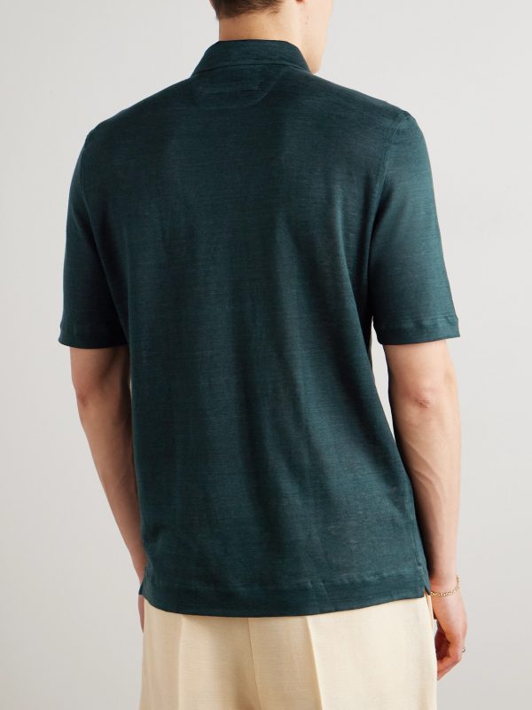 Oasi Linen Polo Shirt - BK Oasi Linen Polo Shirt - BK