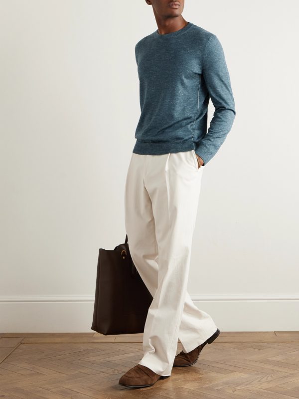 Mulberry Silk, Cashmere and Linen-Blend Sweater - OU